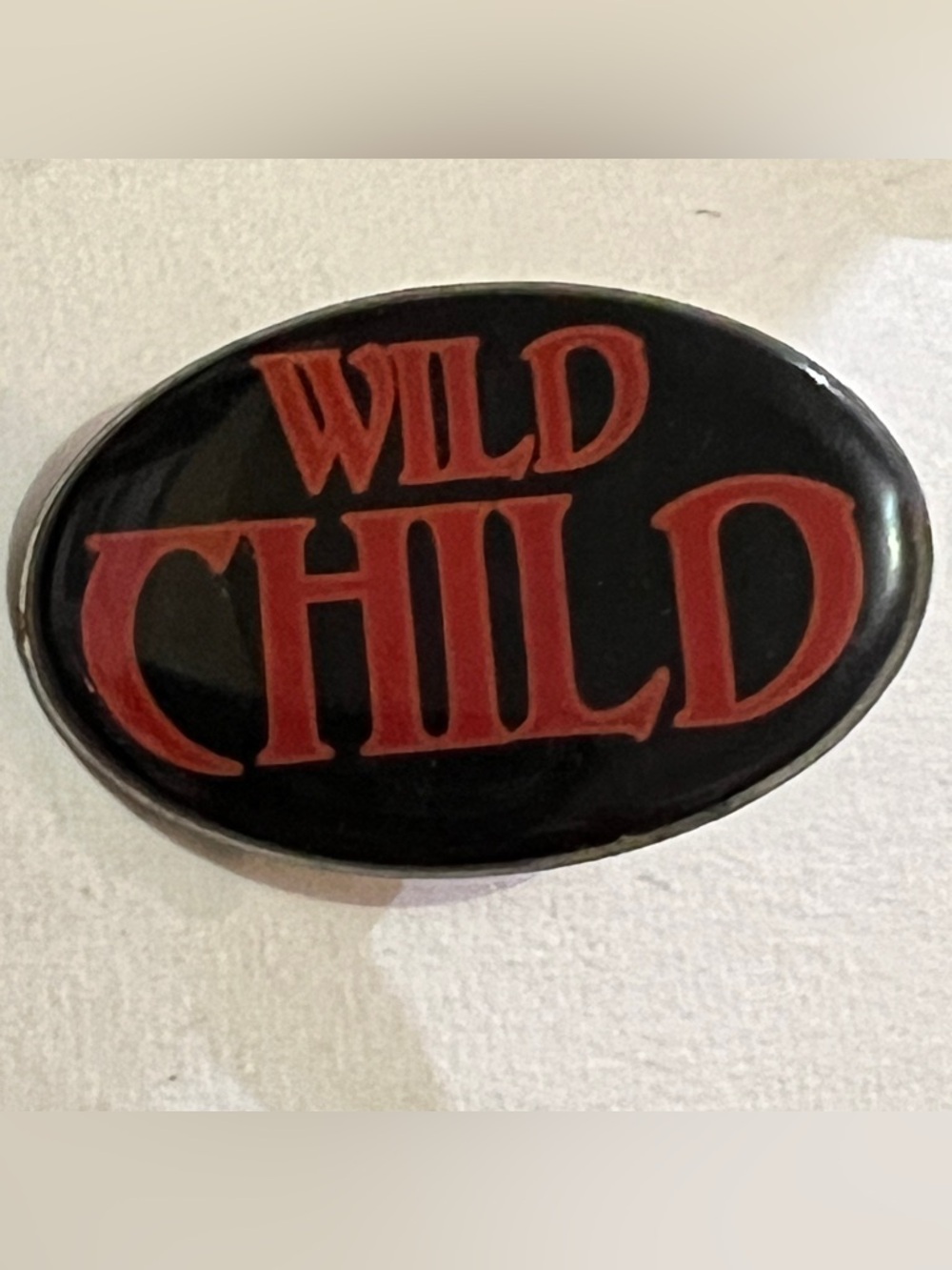 Wild Child Oval Enamel Pin - Black & Red